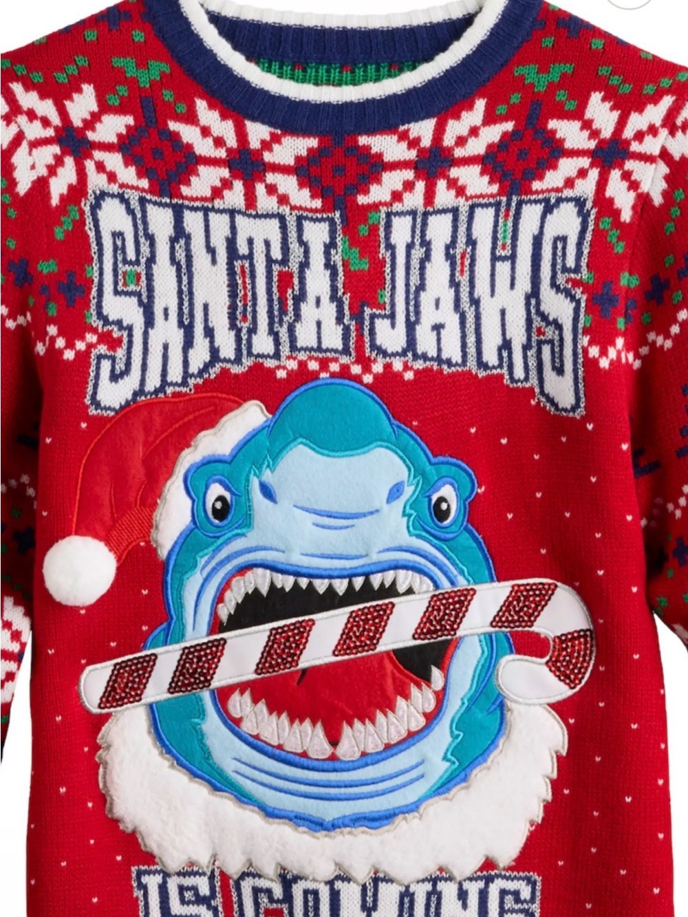 Red 'Santa Jaws' Holiday Turtleneck Sweater - Festive Shark Design